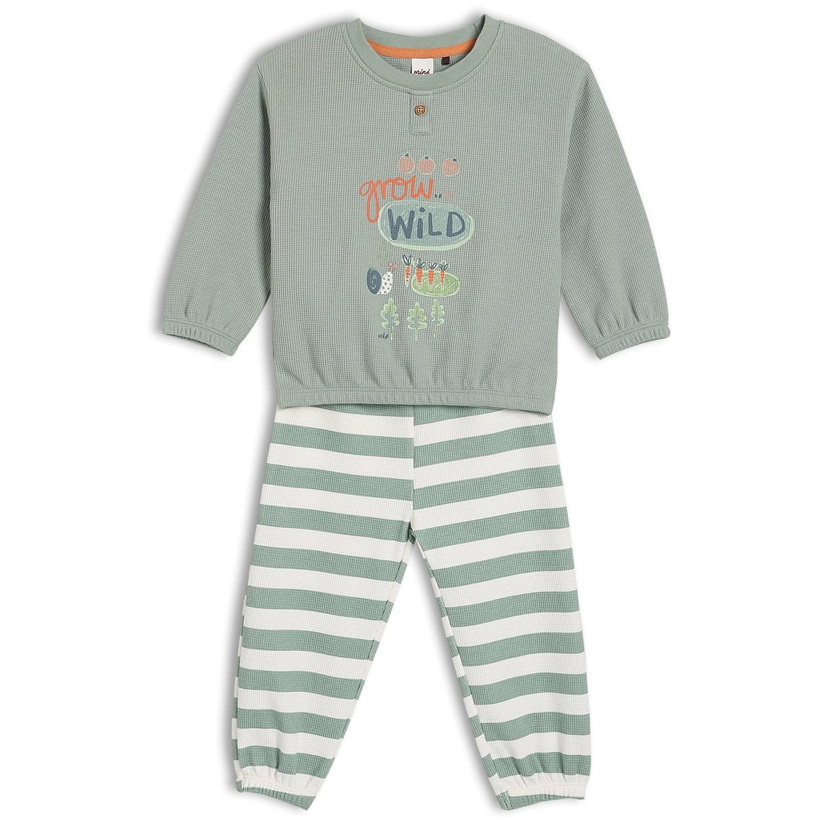 Baby Boys Romper & 2 Co-ord Sets Everyday Outfit Bundle - Beige, White & Green