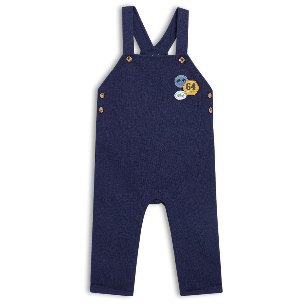 Baby Boys Car Printed Dungree Set, Multicolor