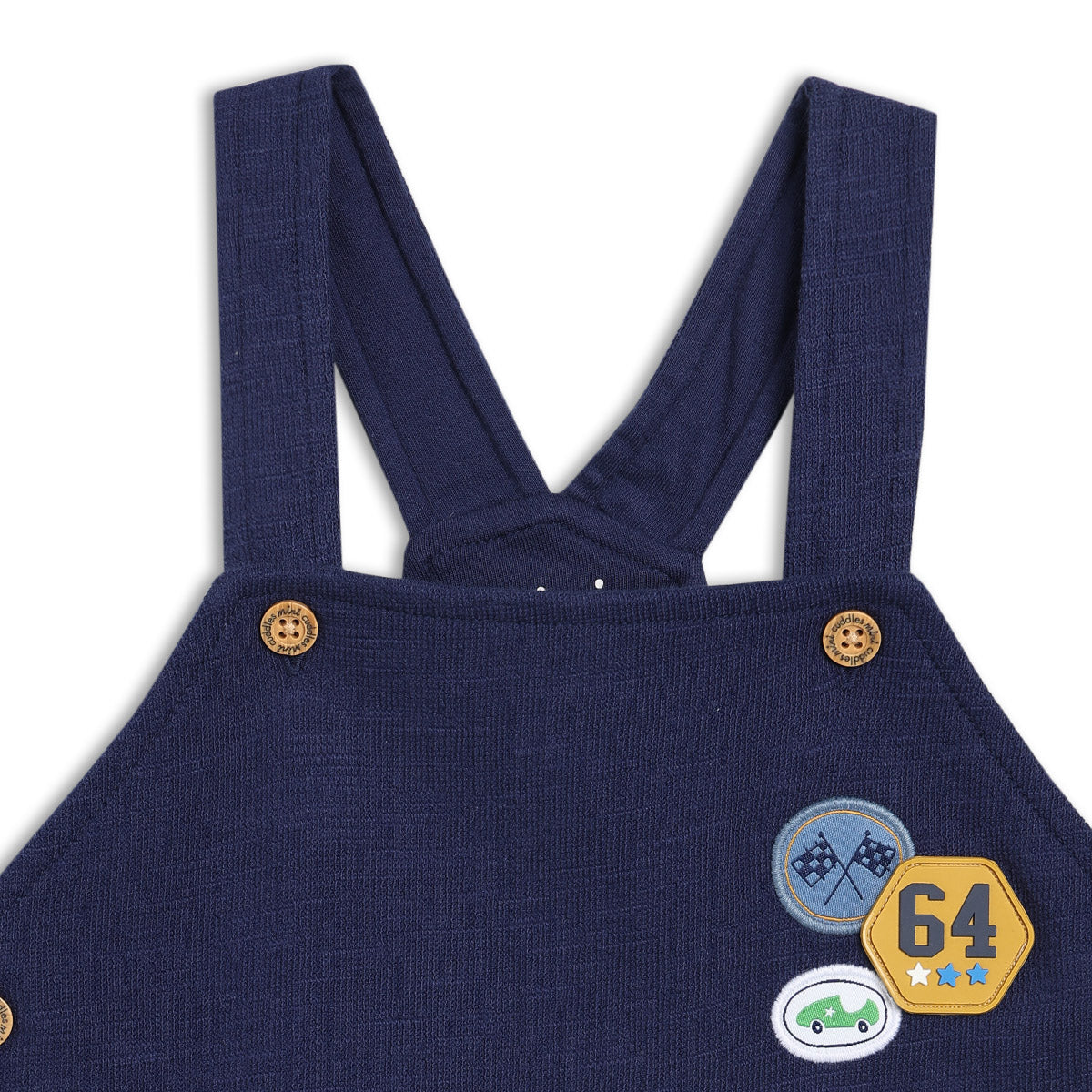 Baby Boys Car Printed Dungree Set, Multicolor