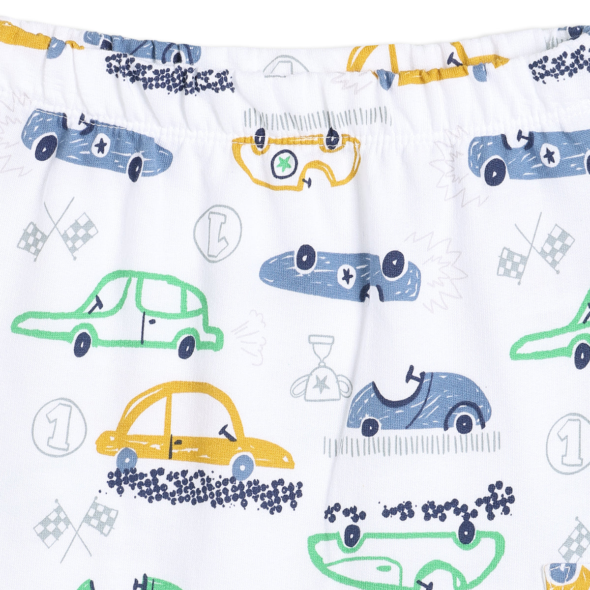 Boys White Round Neck Full Length Top And Bottom