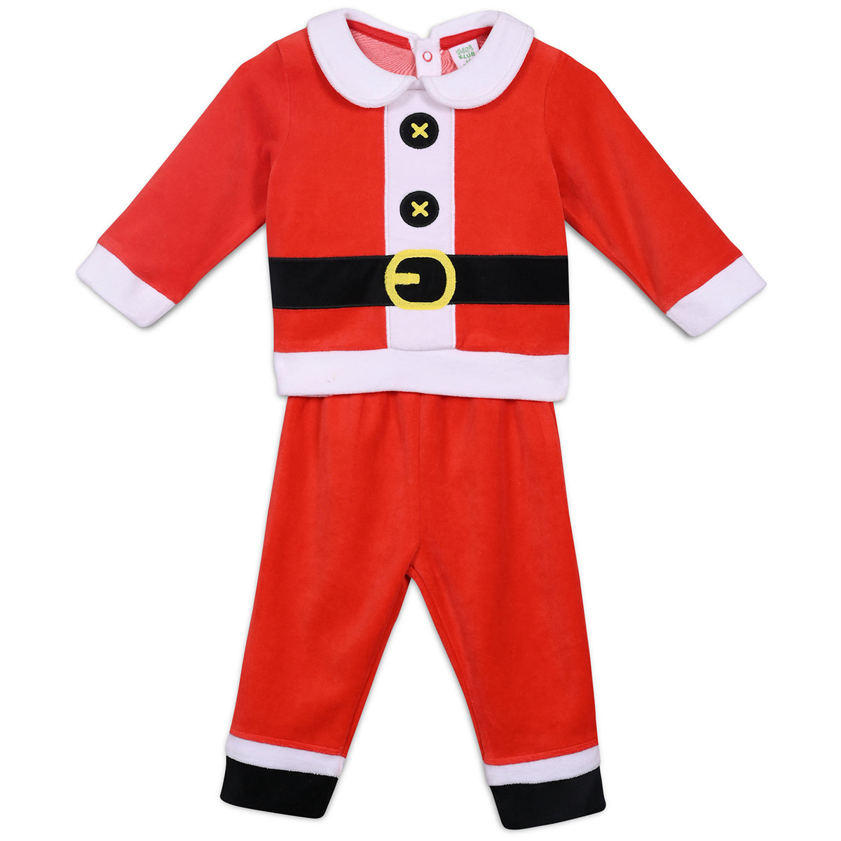Boys Cotton Full Sleeve Solid Clothing Set - Black & Red