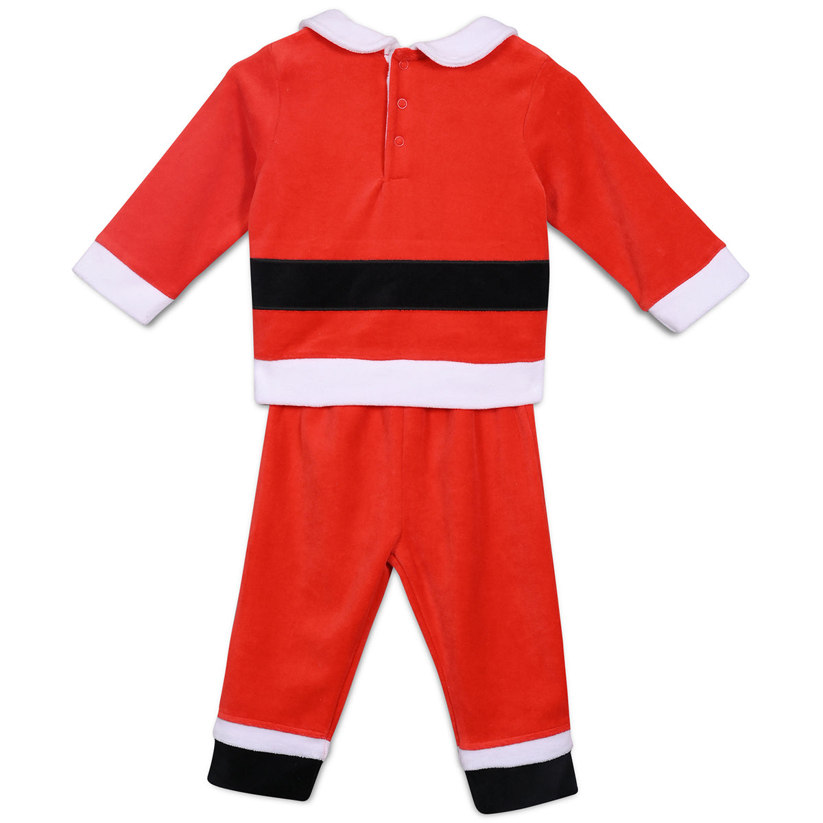 Boys Cotton Full Sleeve Solid Clothing Set - Black & Red
