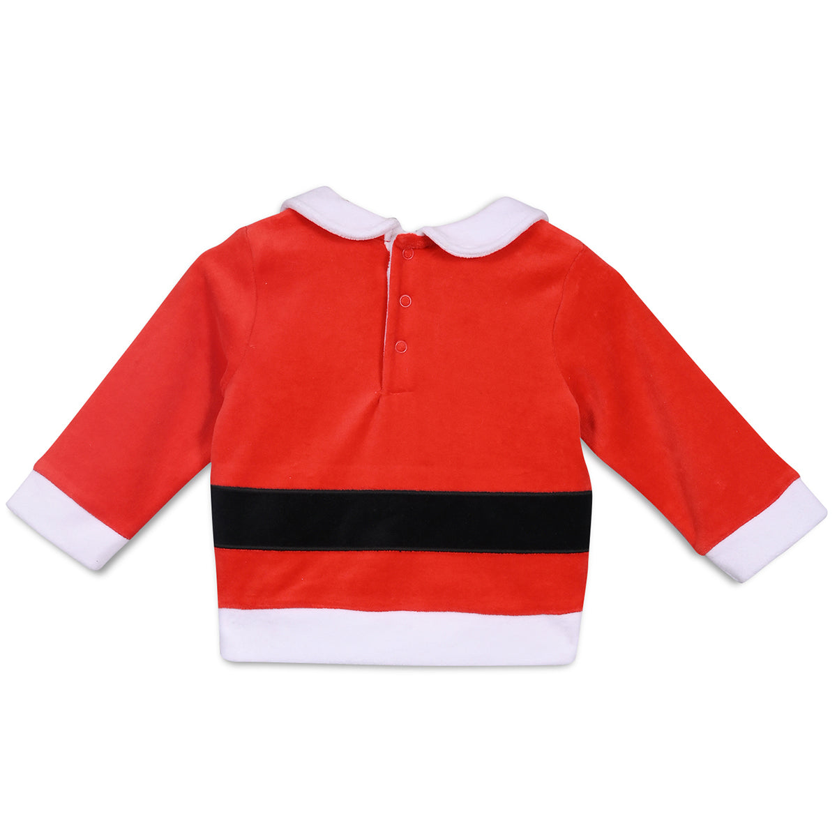 Boys Cotton Full Sleeve Solid Clothing Set - Black & Red