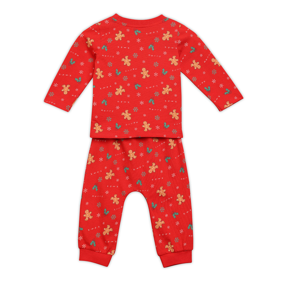 Boys Cotton Full Sleeve Conversational Printed Clothing Set - Red