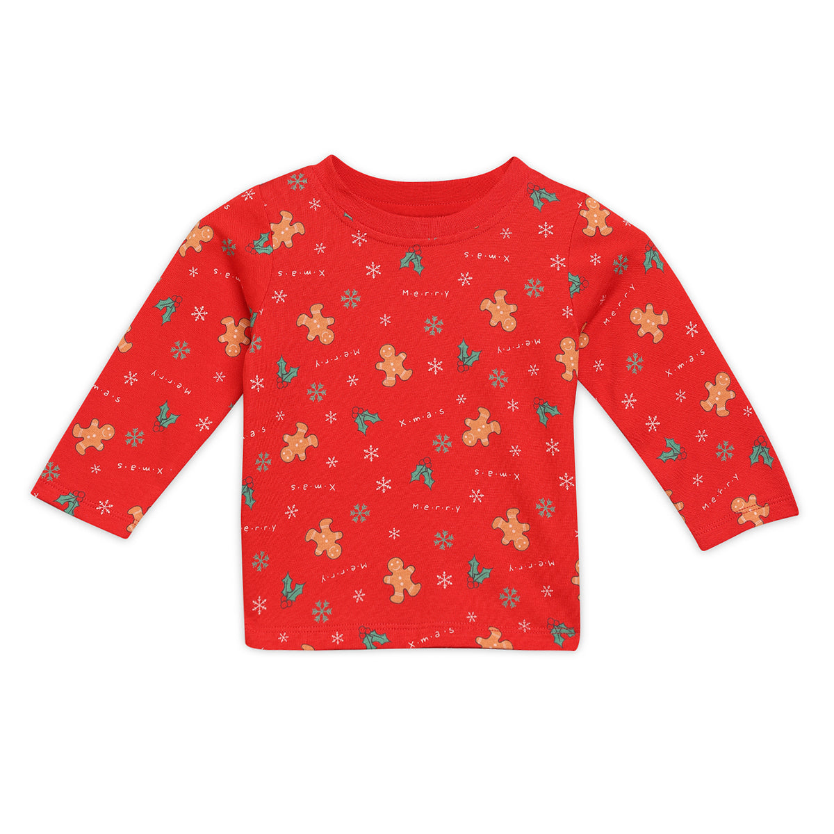 Boys Cotton Full Sleeve Conversational Printed Clothing Set - Red