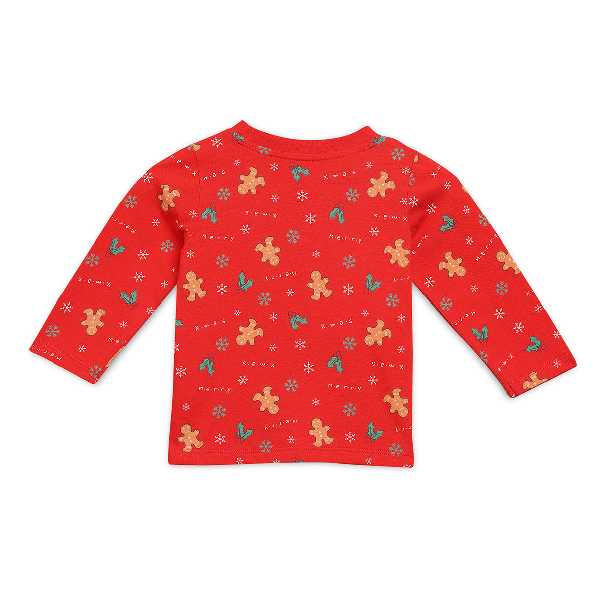 Red Baby Boys Round Neck Full Length Top And Bottom