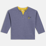 Boys Cotton Full Sleeves Solid Tee - Blue