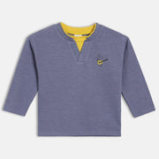 Boys Cotton Full Sleeves Solid Tee - Blue