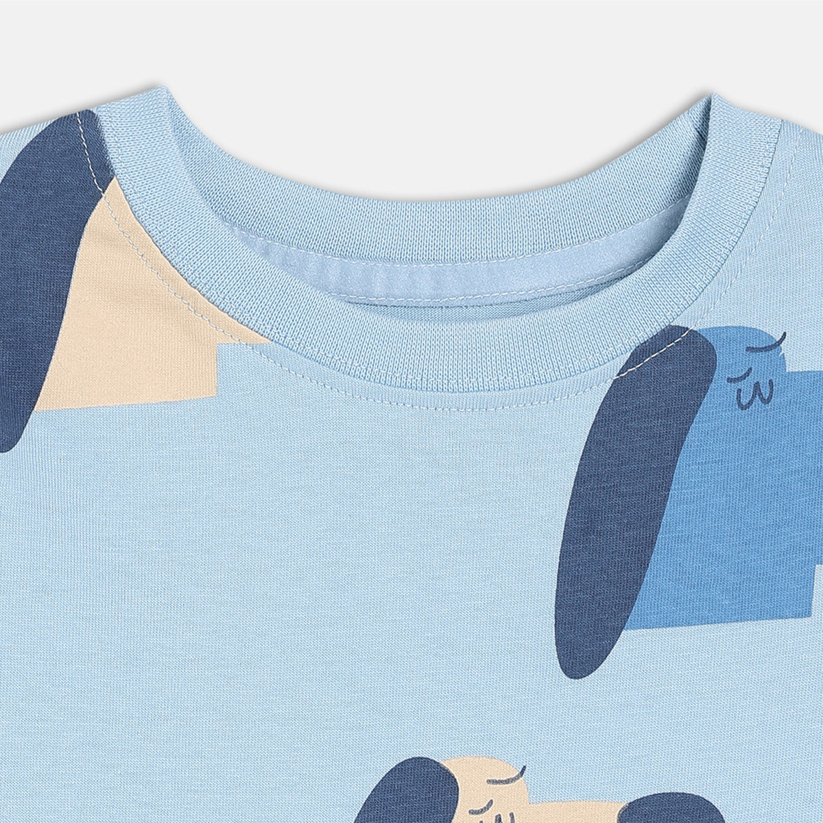 Boys Blue Collared Checked T-Shirt