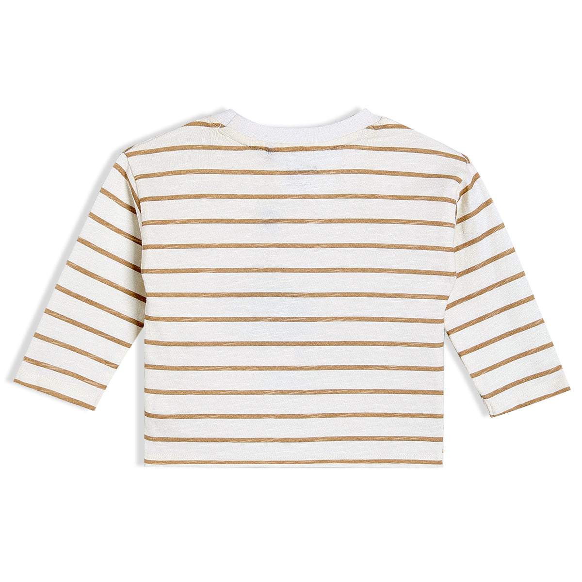 Baby Boys Striped & Teddy Embroidered T-Shirt, White