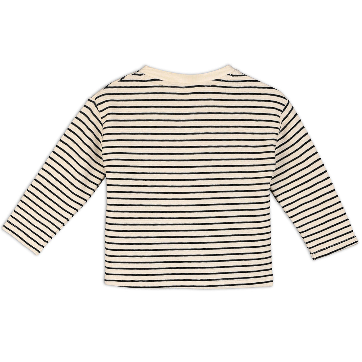 Boys Cotton Full Sleeves Striped Tee - Beige