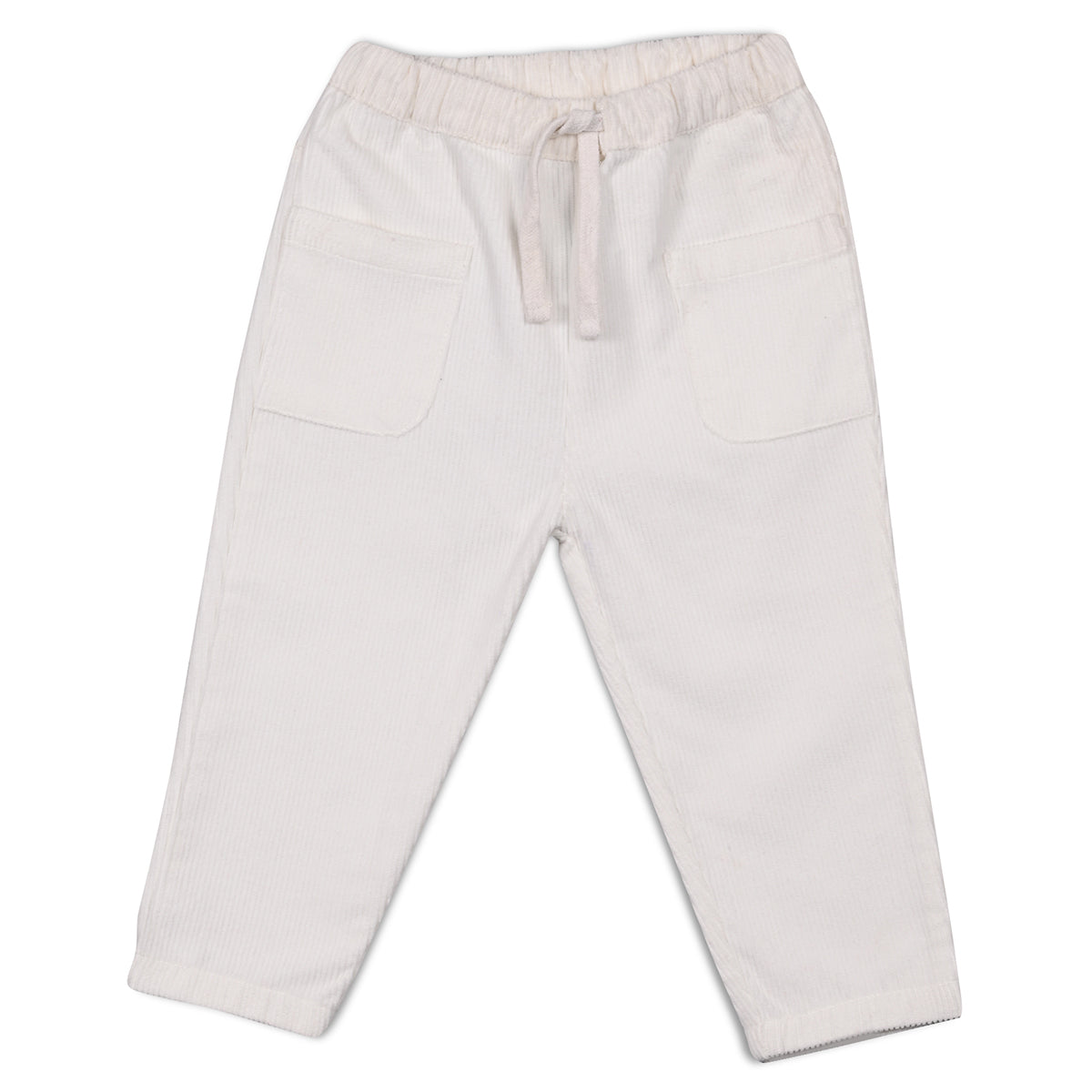Boys Solid Woven Pant - White