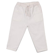 Boys Solid Woven Pant - White