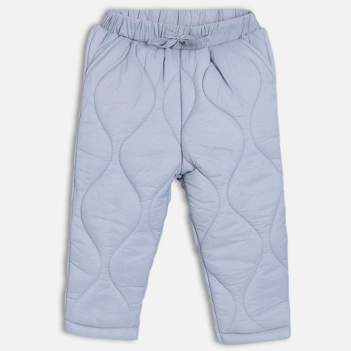 Boys Blue Solid Woven Pant