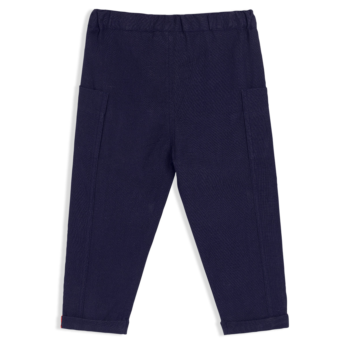 Boys Navy Blue Adjustable Waistband Full Length Woven Pant