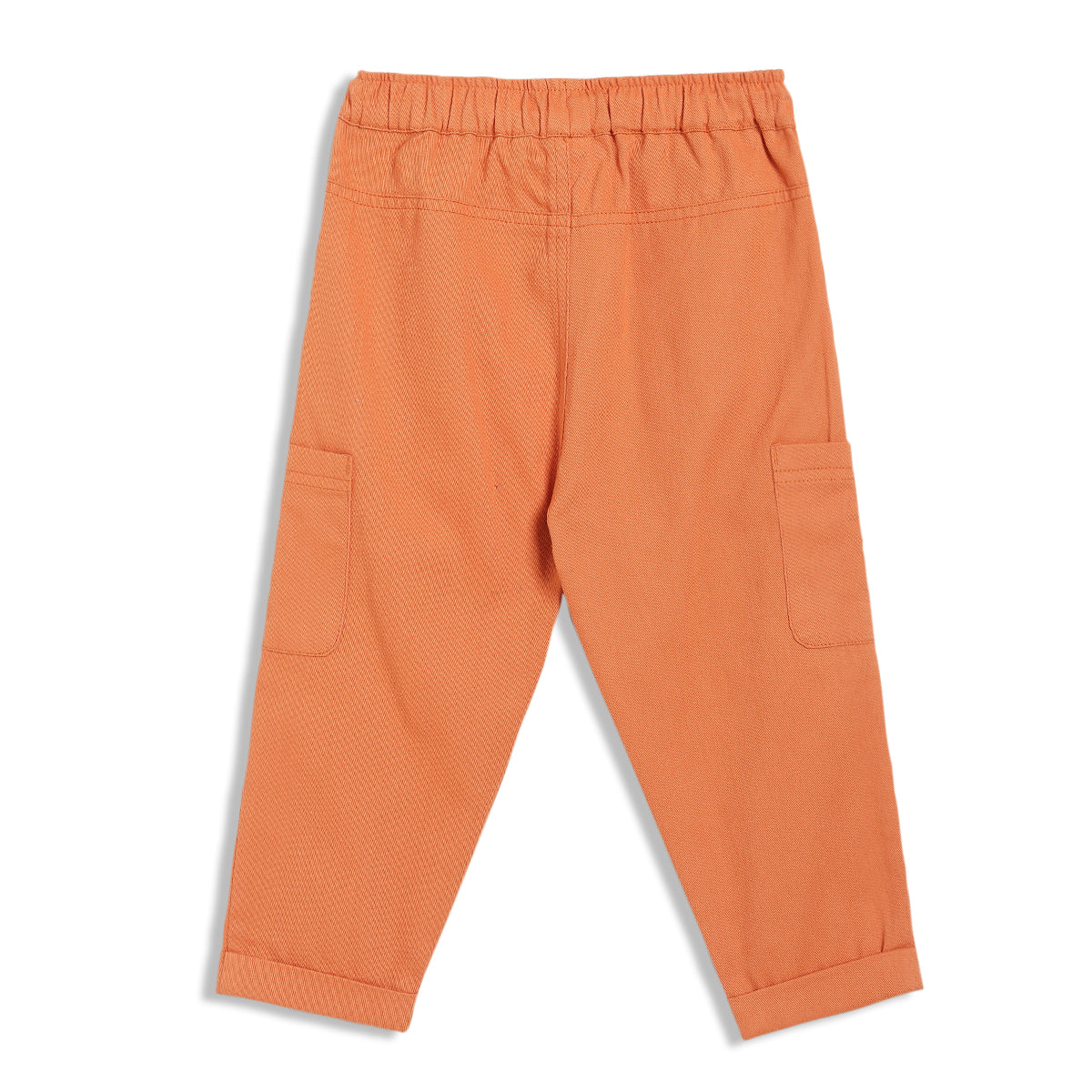 Boys Orange Adjustable Waistband Full Length Woven Pant