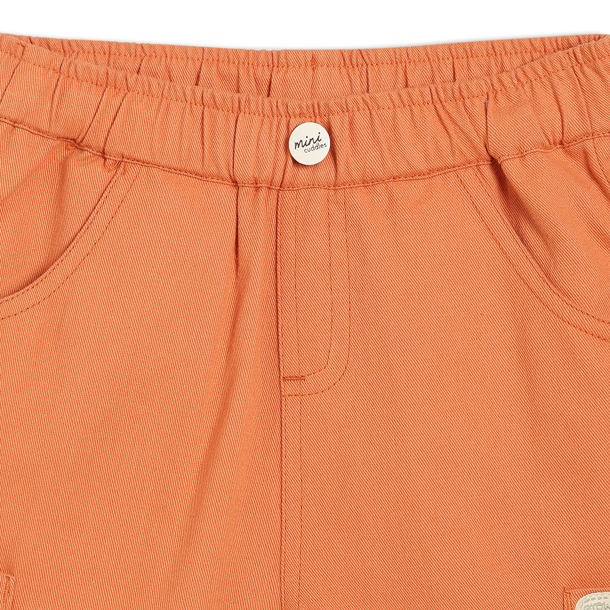 Boys Orange Adjustable Waistband Full Length Woven Pant