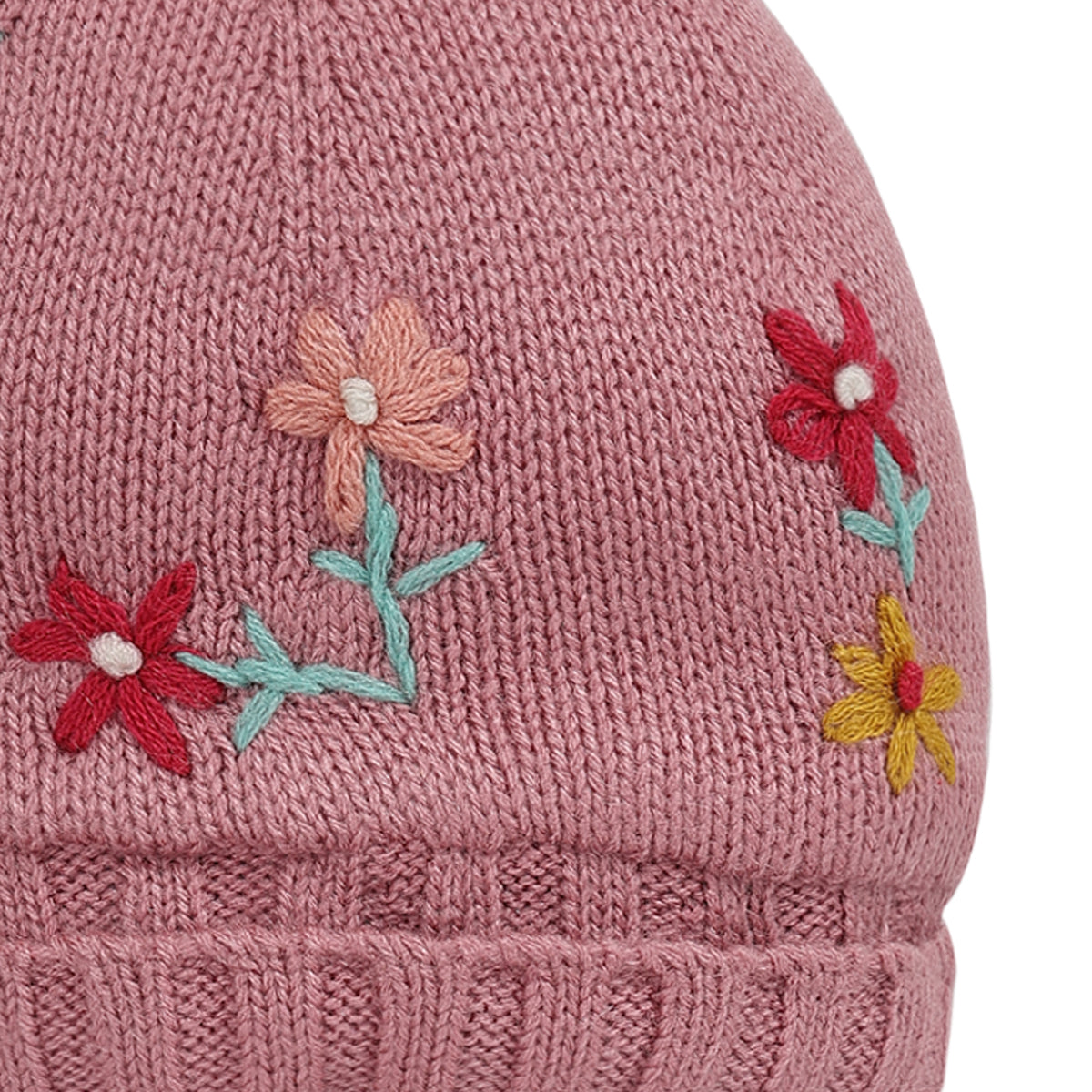Baby Girl Knitted Cap, Pink