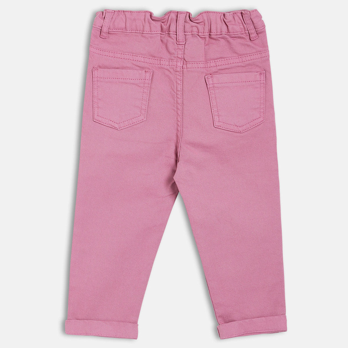 Girls Purple Solid Denim Pant