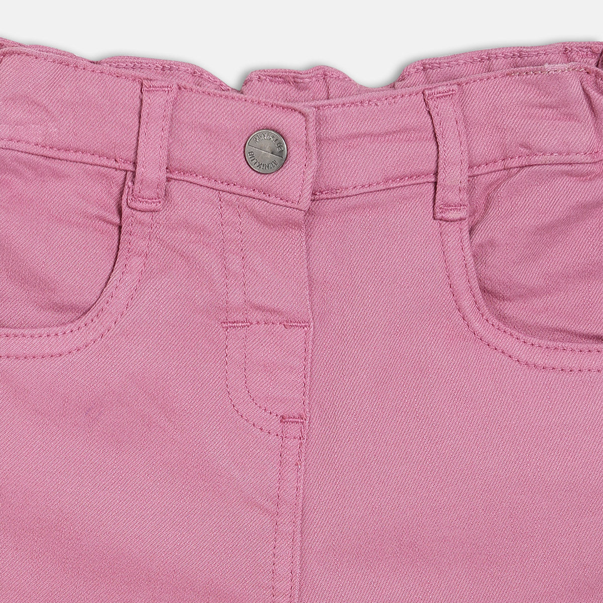 Girls Purple Solid Denim Pant
