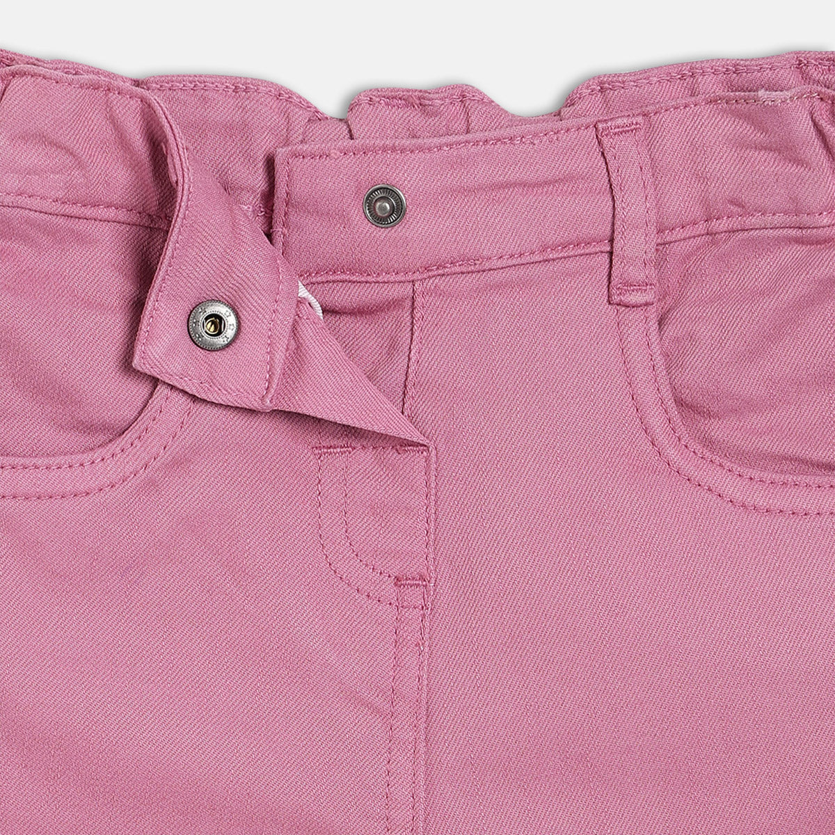 Girls Purple Solid Denim Pant