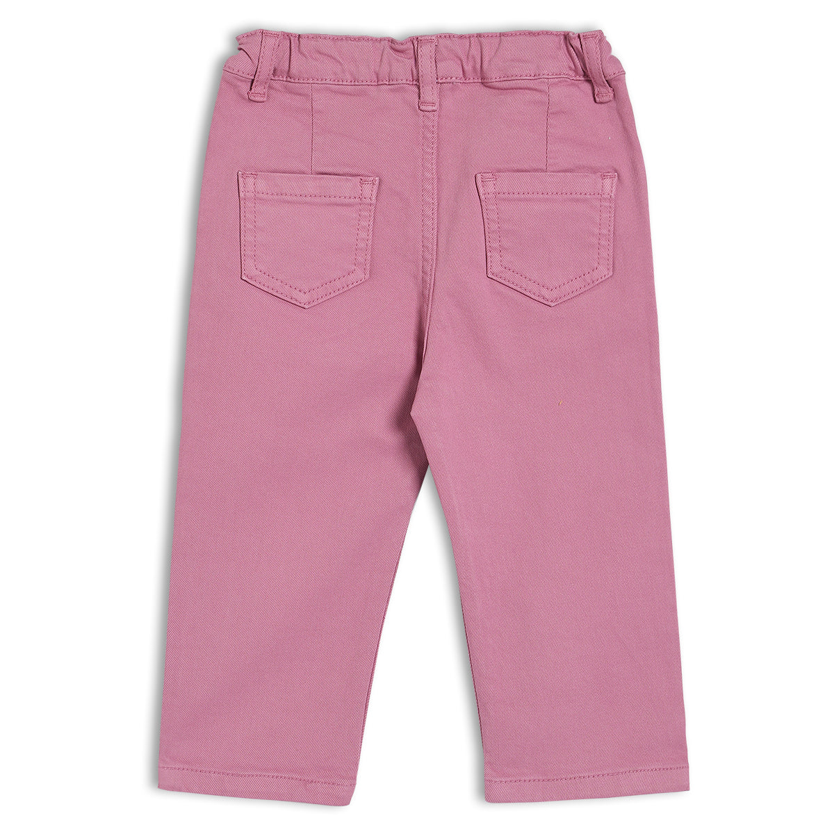 Girls Purple Adjustable Waistband Full Length Denim Pant