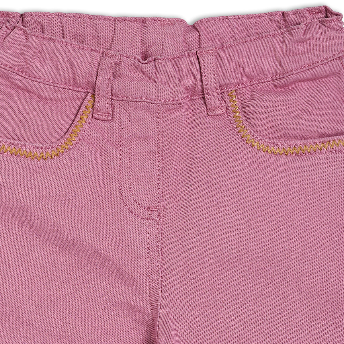 Girls Purple Adjustable Waistband Full Length Denim Pant