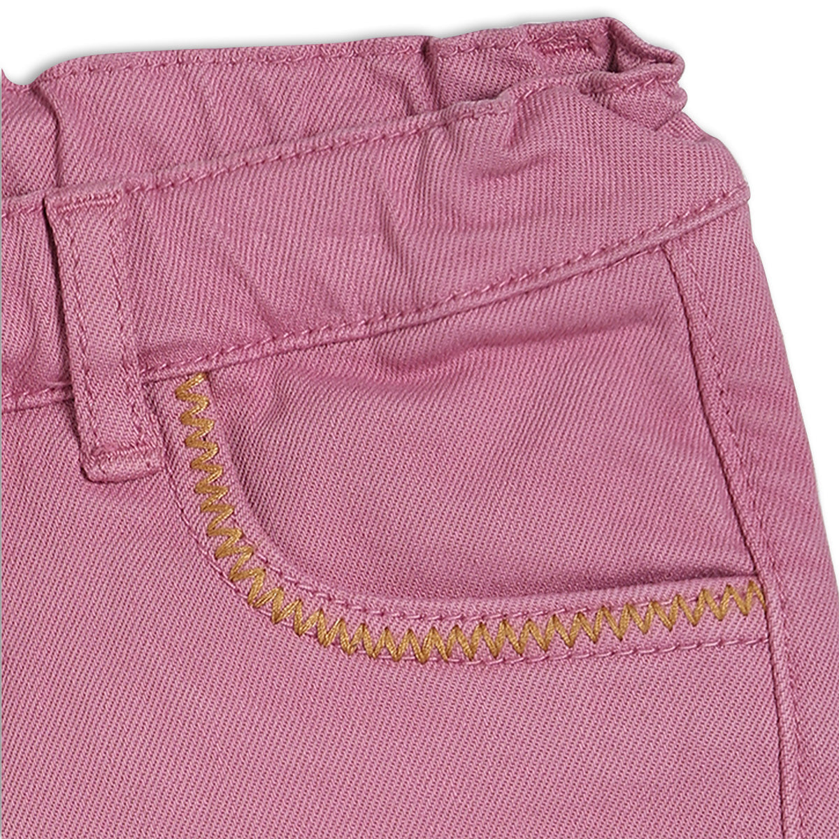 Girls Purple Adjustable Waistband Full Length Denim Pant
