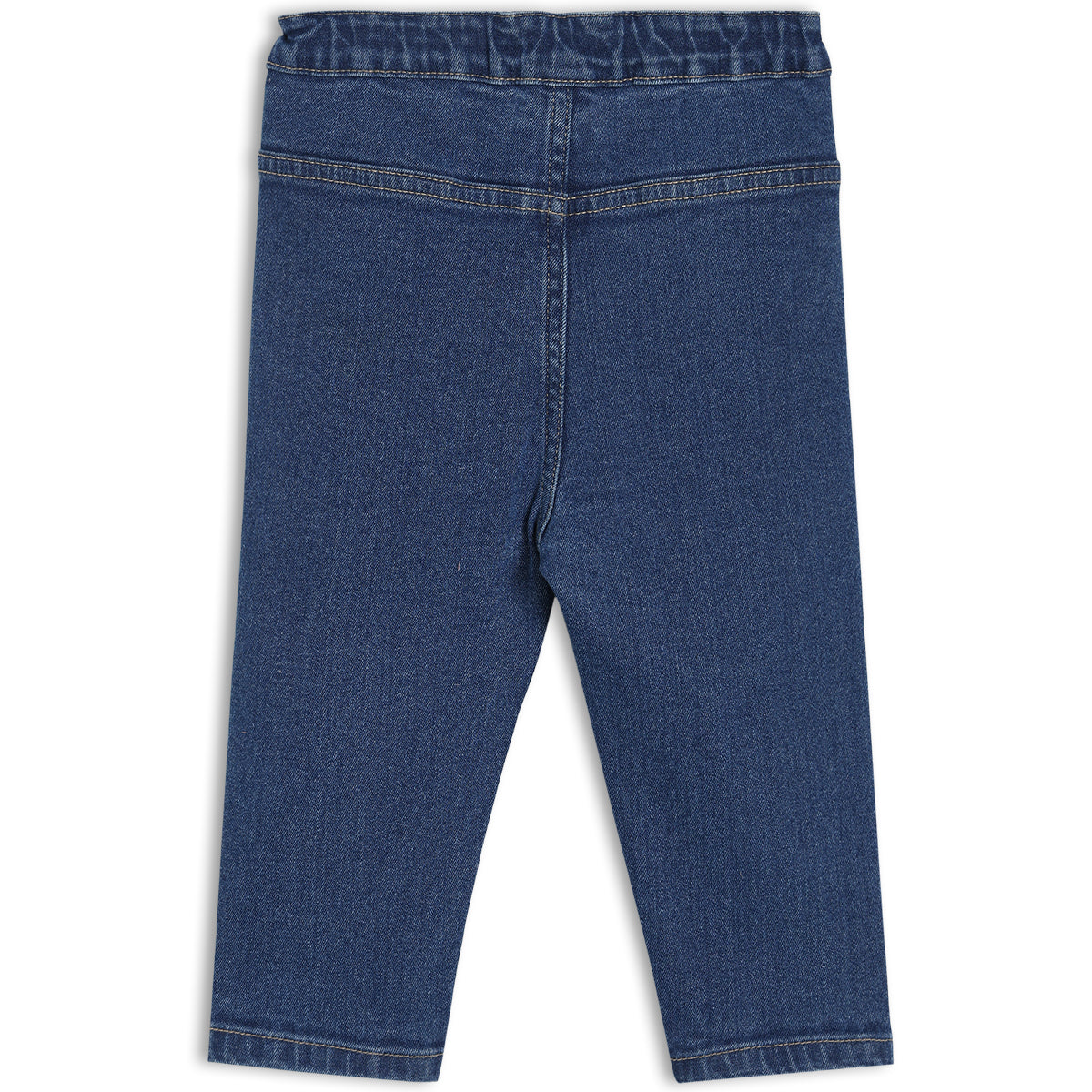Baby Girls Floral Embroidered Denim Pants, Blue