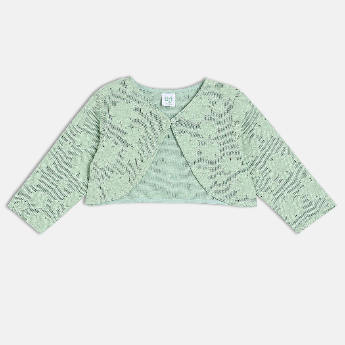 Girls Green Straight Neckline Knee Length Dress