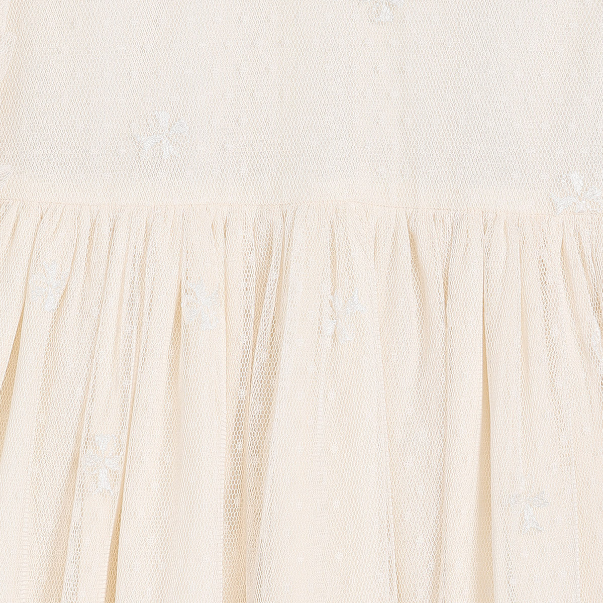 White Baby Girls Round Neck Knee Length Dress