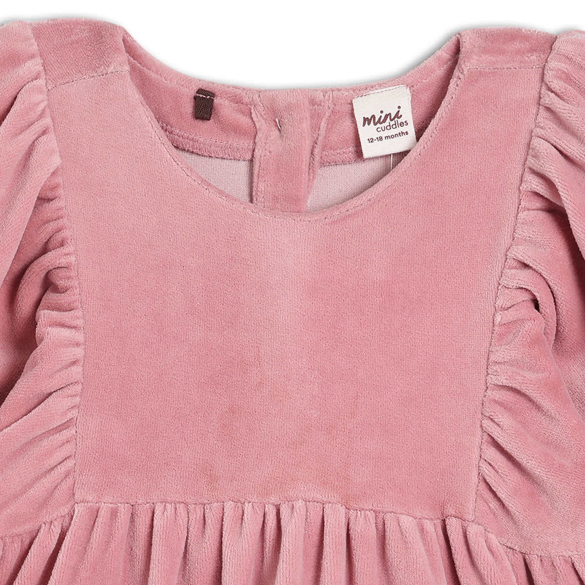 Girls Pink Round Neck Cap Sleeve Dress