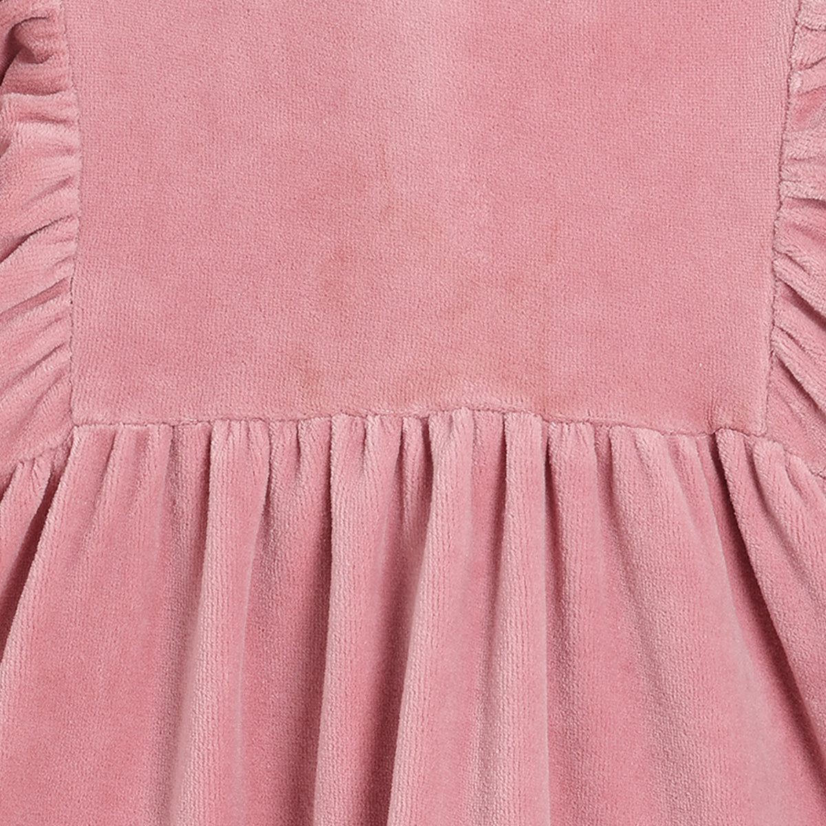 Girls Pink Round Neck Cap Sleeve Dress