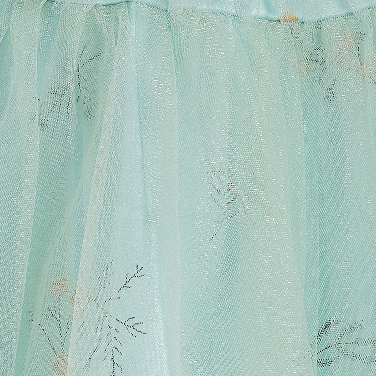 Baby Girls Mint Green Floral Printed Fit and Flare Party Dress Regular Fit Ethnic Wear