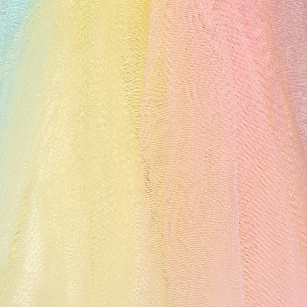 Baby Girls Yellow, Pink, Blue and Purple Rainbow Tulle Party Dress Regular Fit Sleeveless Western Wear