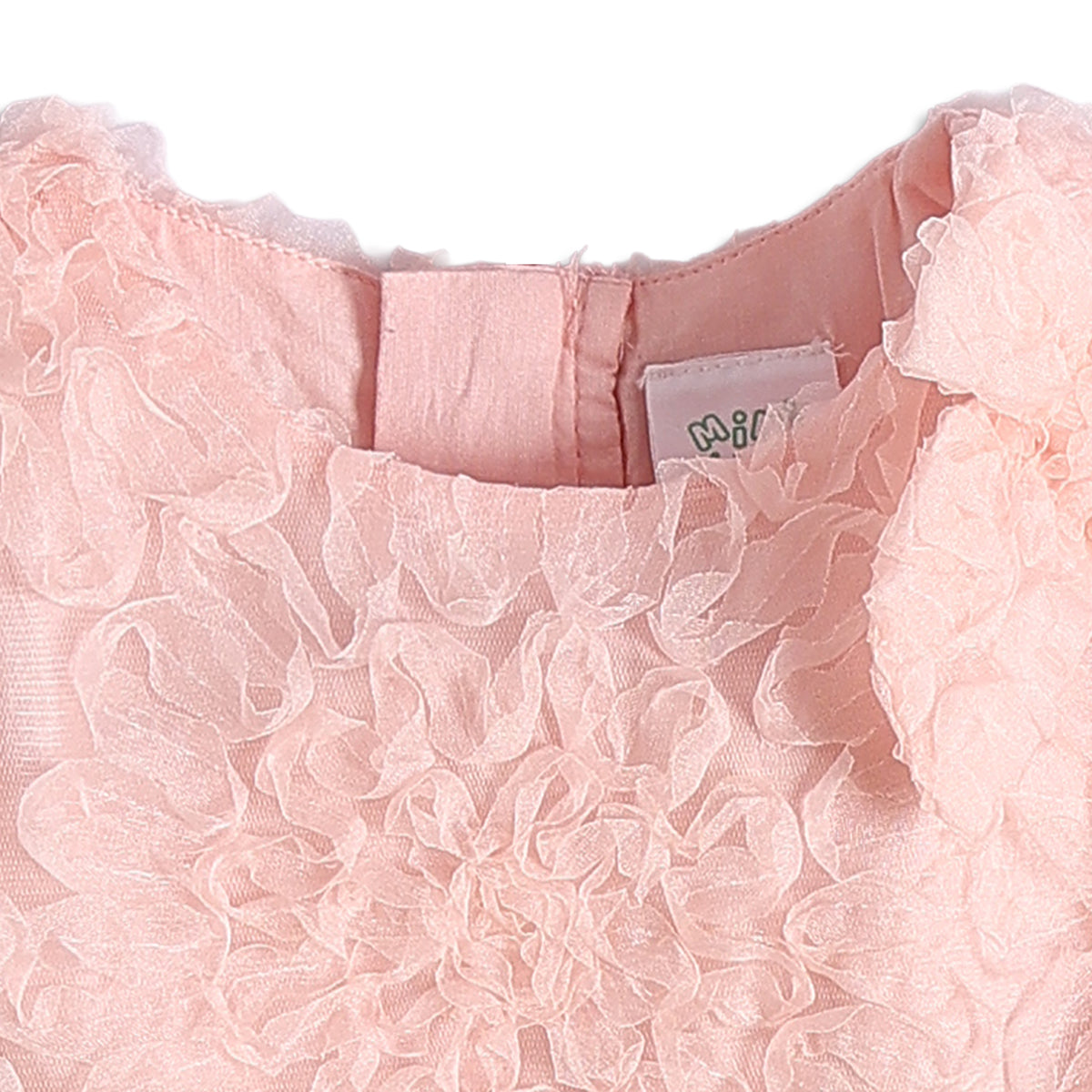 Baby Girls Peach Floral Textured Fit and Flare Party Dress Regular Fit Sleeveless Western Wear