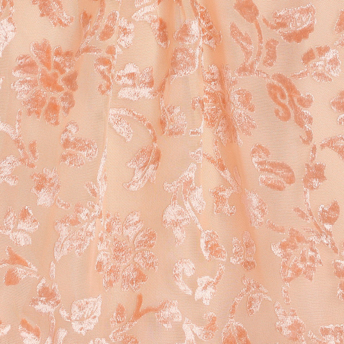 Baby Girls Peach Floral Textured and Flare Party Dress Regular Fit Western Wear