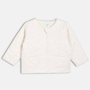 Girls White Front Open Solid Jacket