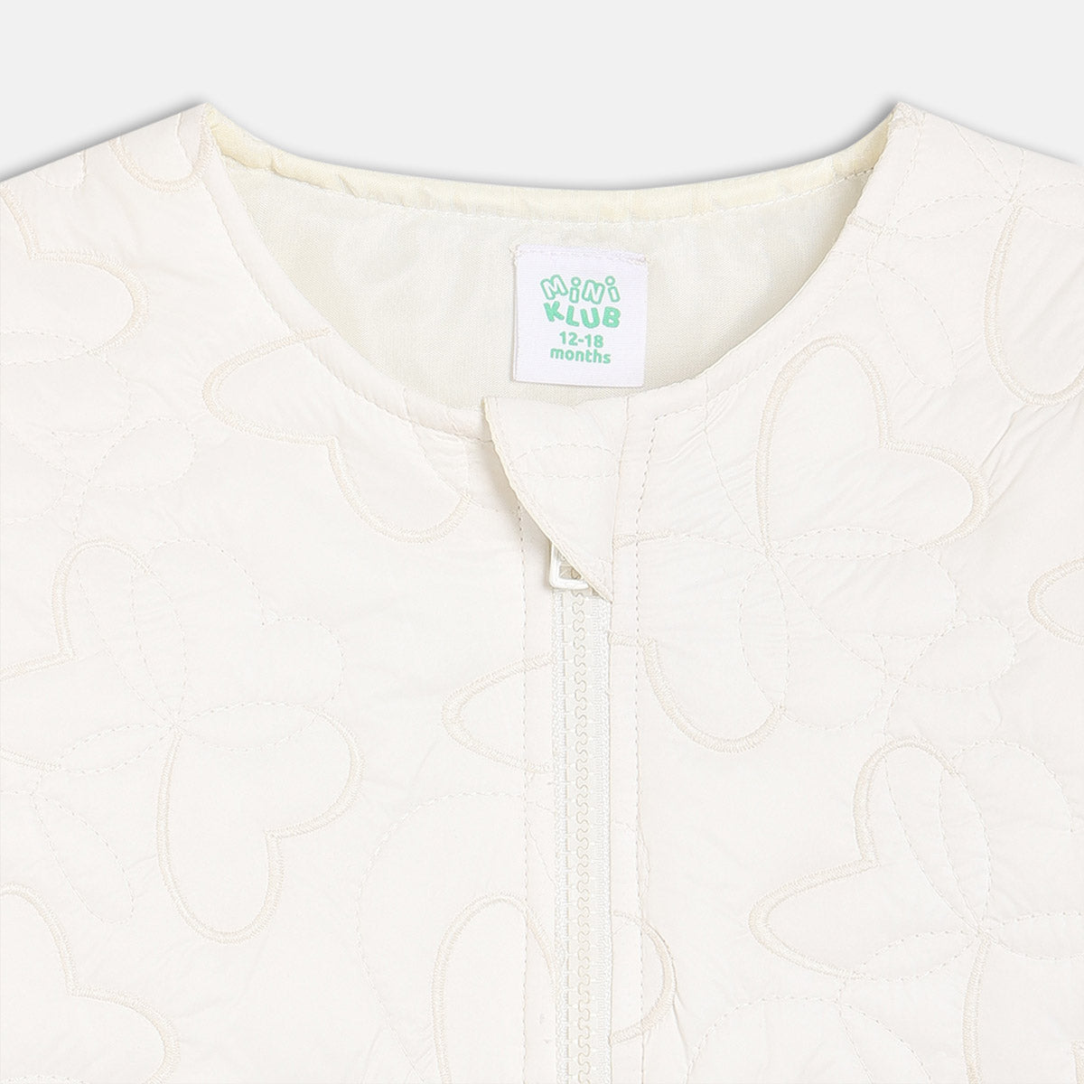 Girls White Front Open Solid Jacket