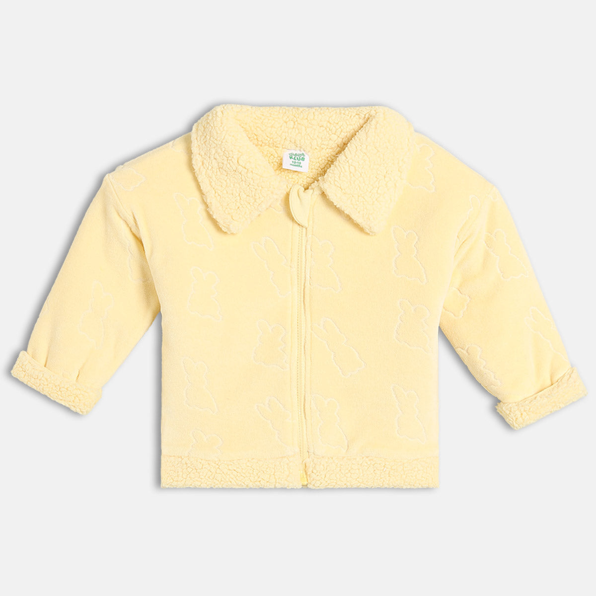 Girls Cotton Full Sleeves Solid Jacket - Beige