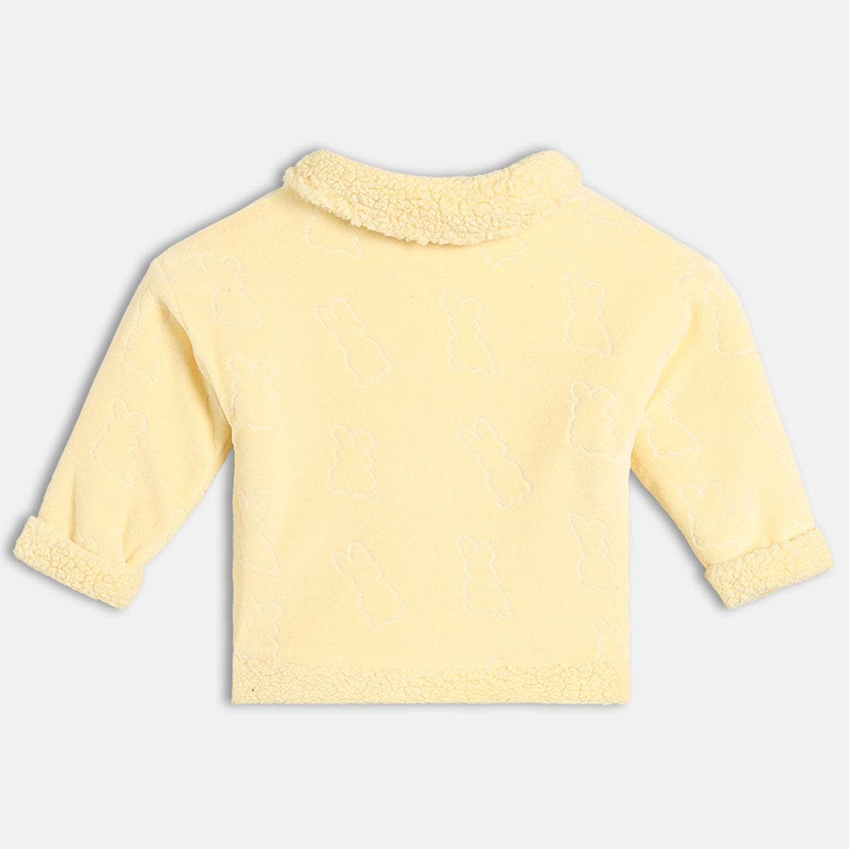 Girls Cotton Full Sleeves Solid Jacket - Beige