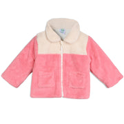 Girls Cotton Full Sleeves Solid Jacket - Pink