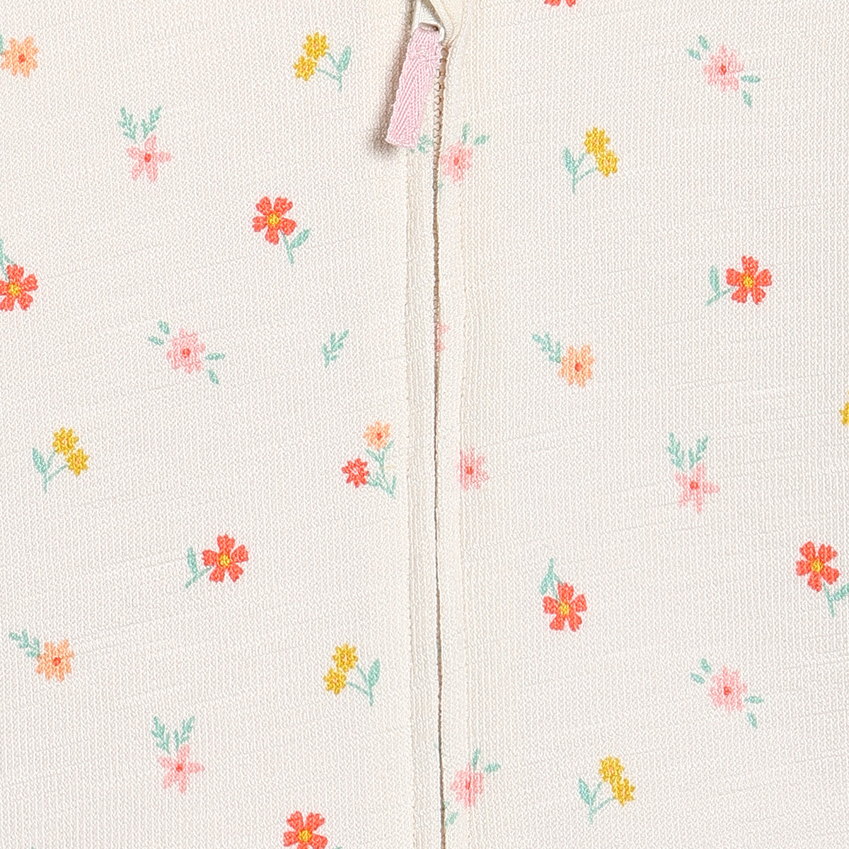 Girls White/Pink Hooded Full Sleeve Jacket