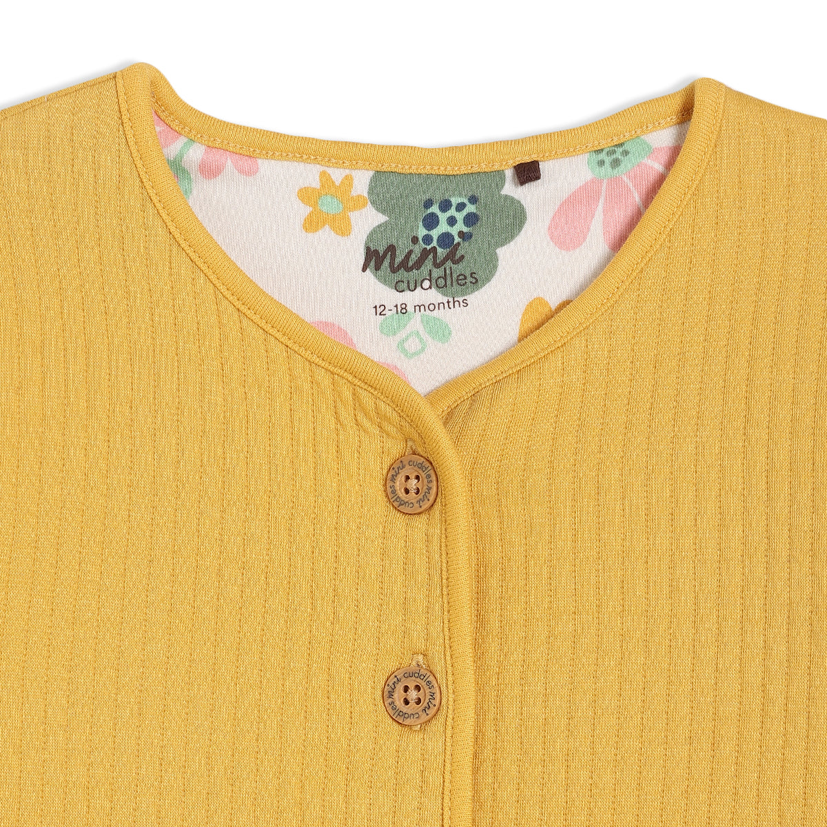 Girls Yellow Round Neck Full Sleeve Jacket