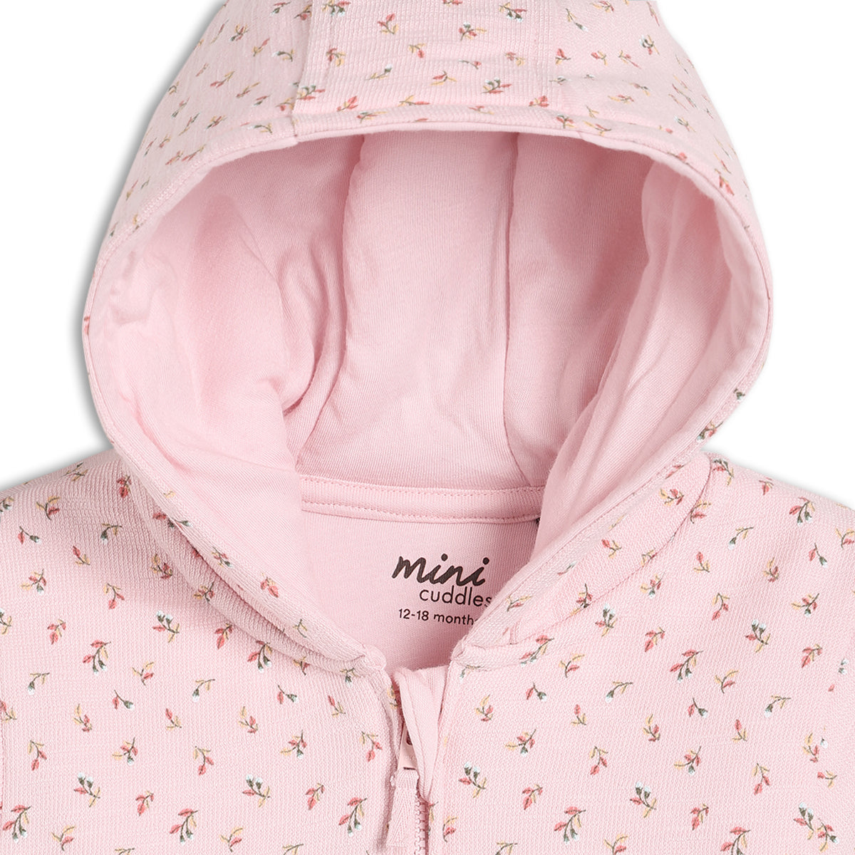 Pink Baby Girls Hooded Full Sleeve Jacket