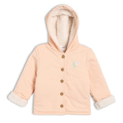 Baby Girls Hooded Jacket, Peach