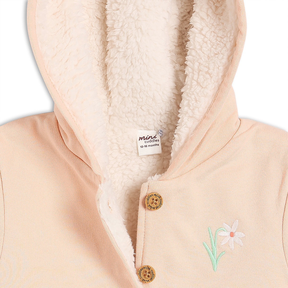 Baby Girls Hooded Jacket, Peach