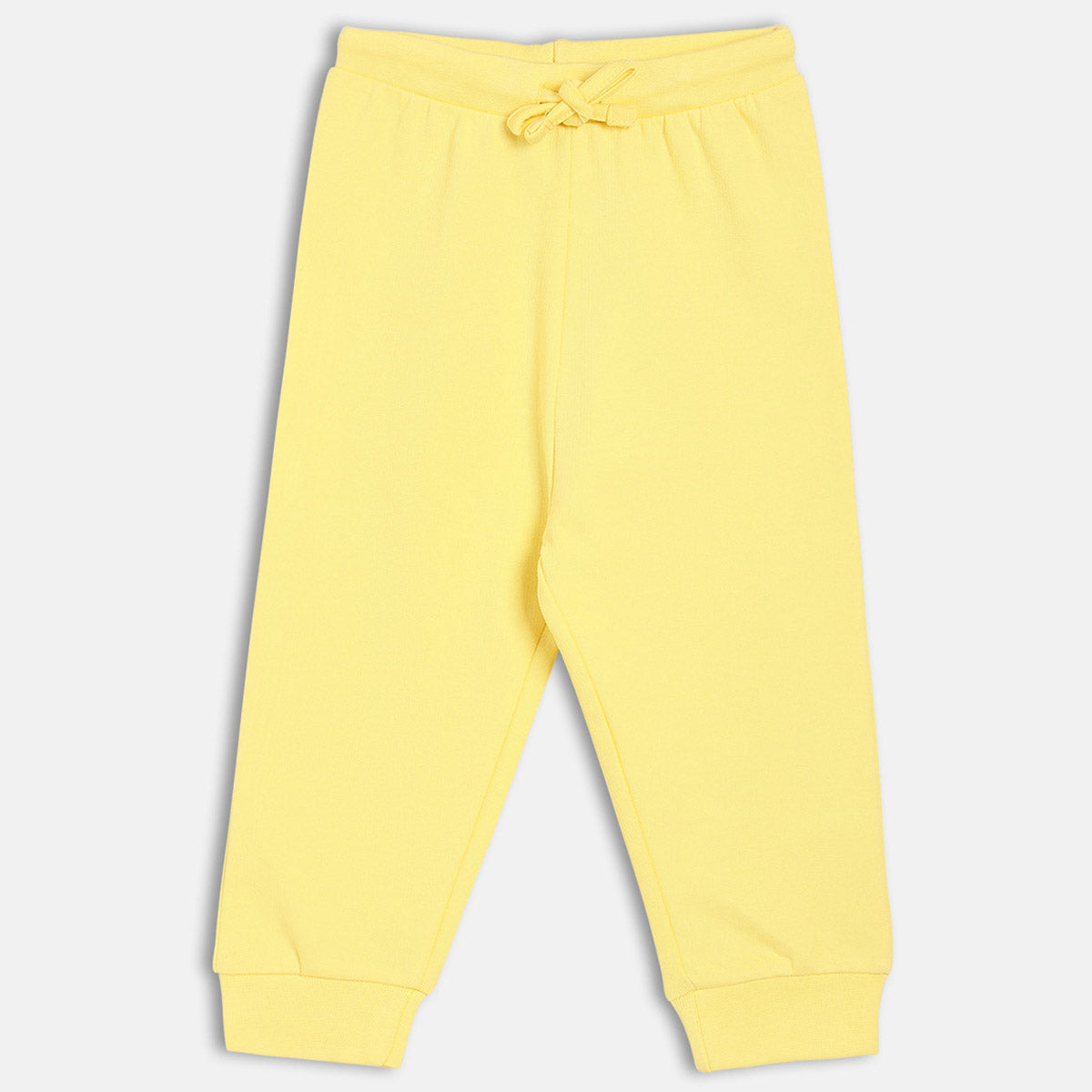 Girls Yellow Solid Jogger