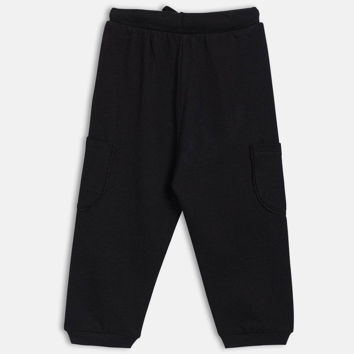 Girls Black Solid Jogger