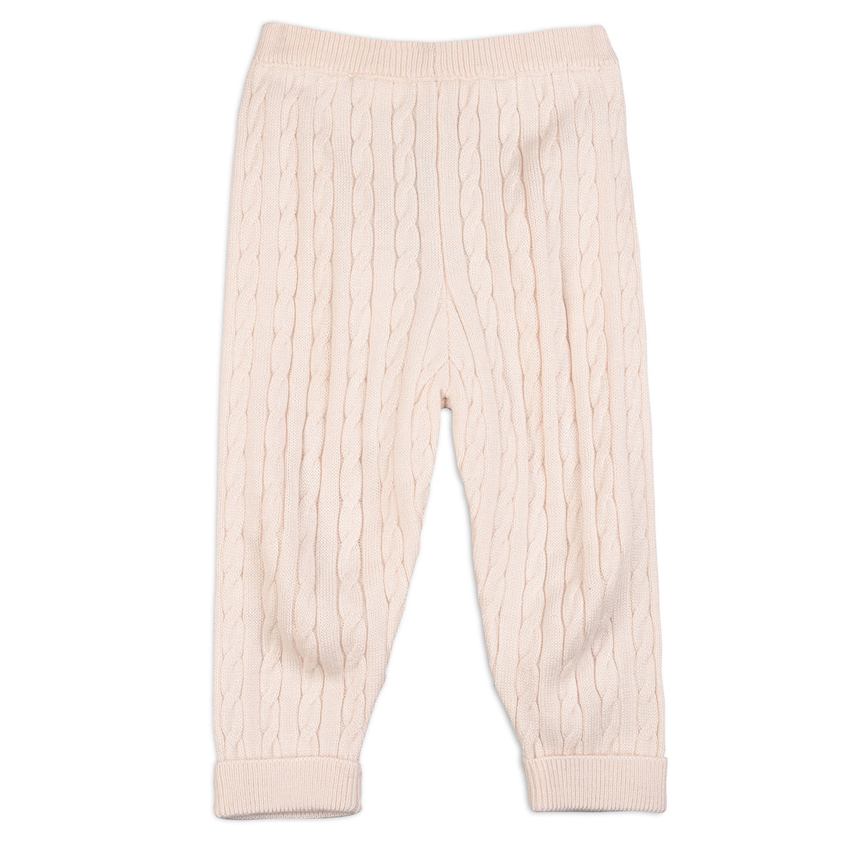 White Baby Girls Elasticated Full Length Knit Bottom